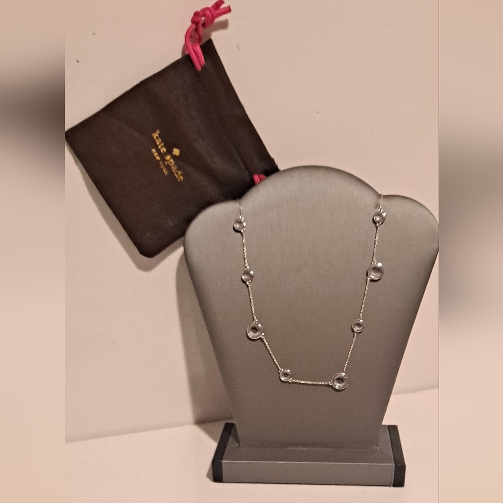 Kate Spade silver tone clink of ice  necklace New Authentic